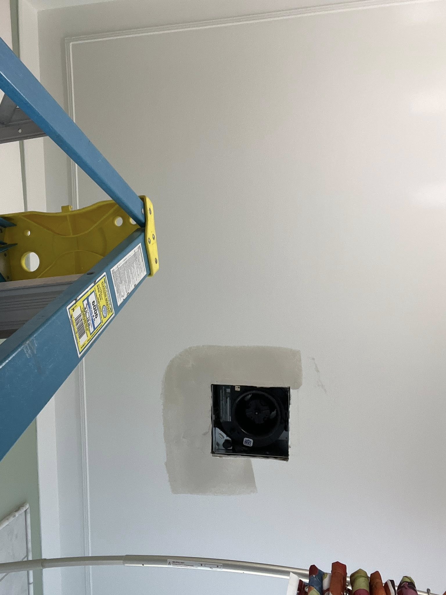 Drywall damage repair example